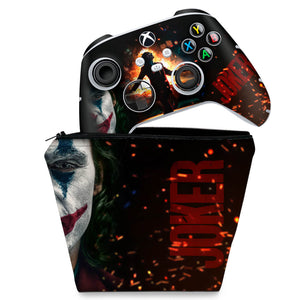 KIT Capa Case e Skin Anti-Rage Xbox Series S X Controle - Joker Filme - Pop Arte Skins