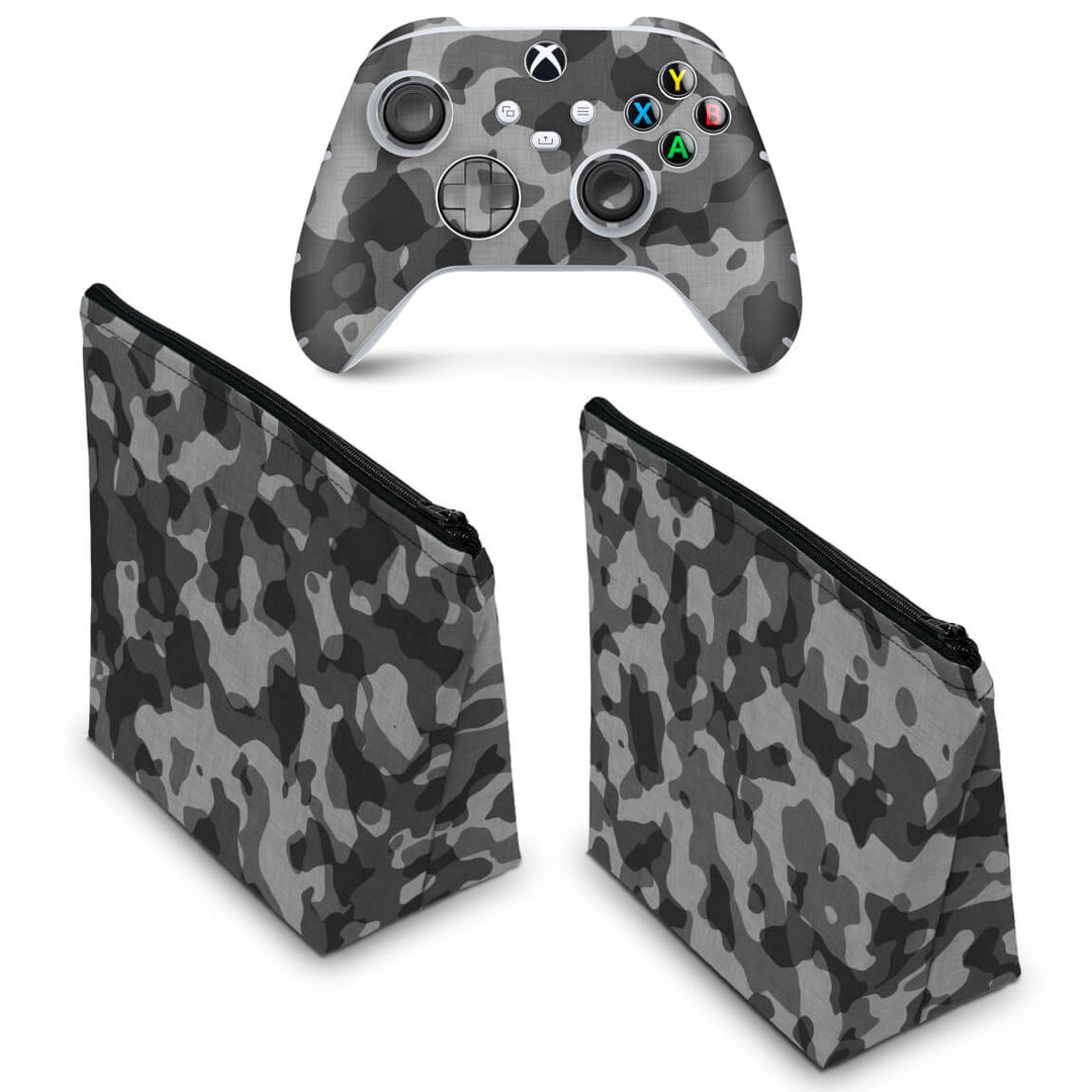 KIT Capa Case e Skin Anti-Rage Xbox Series S X Controle - Camuflado Cinza - Pop Arte Skins - foto 2