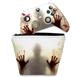 KIT Capa Case e Skin Anti-Rage Xbox Series S X Controle - Fear The Walking Dead - Pop Arte Skins