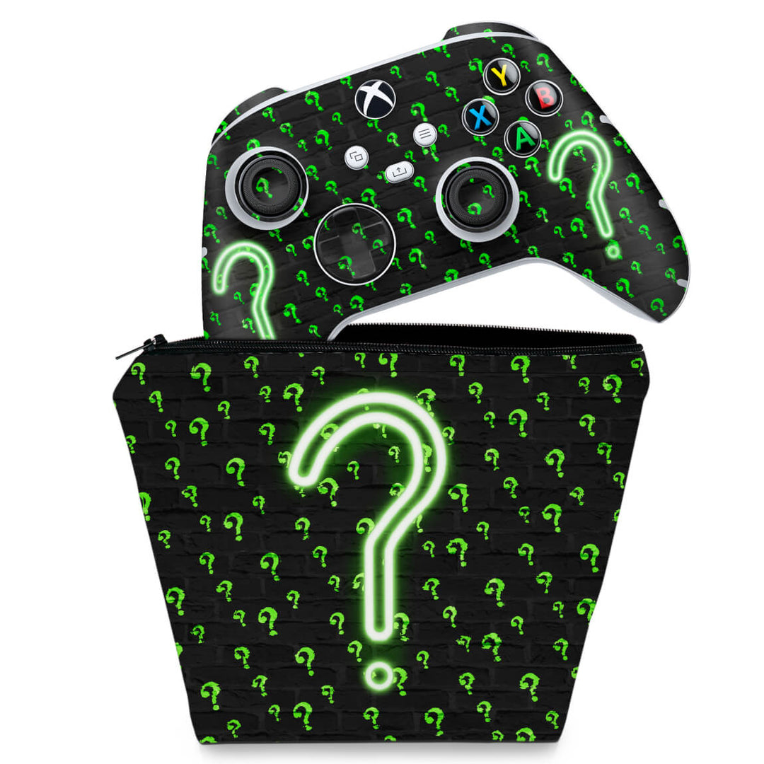 KIT Capa Case e Skin Anti-Rage Xbox Series S X Controle - Charada - Pop Arte Skins