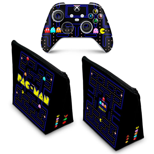 KIT Capa Case e Skin Anti-Rage Xbox Series S X Controle - Pac Man