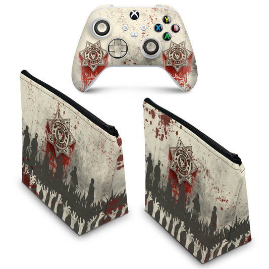 KIT Capa Case e Skin Anti-Rage Xbox Series S X Controle - The Walking Dead