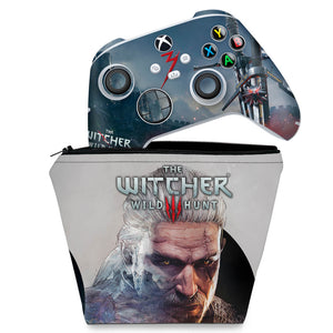 KIT Capa Case e Skin Anti-Rage Xbox Series S X Controle - The Witcher 3 - Pop Arte Skins