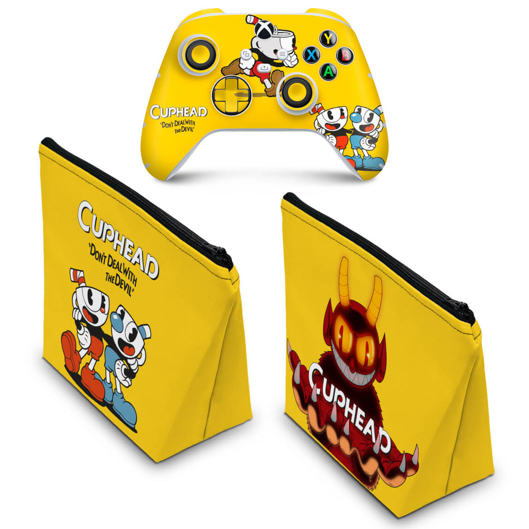 KIT Capa Case e Skin Anti-Rage Xbox Series S X Controle - Cuphead - Pop Arte Skins - foto 2