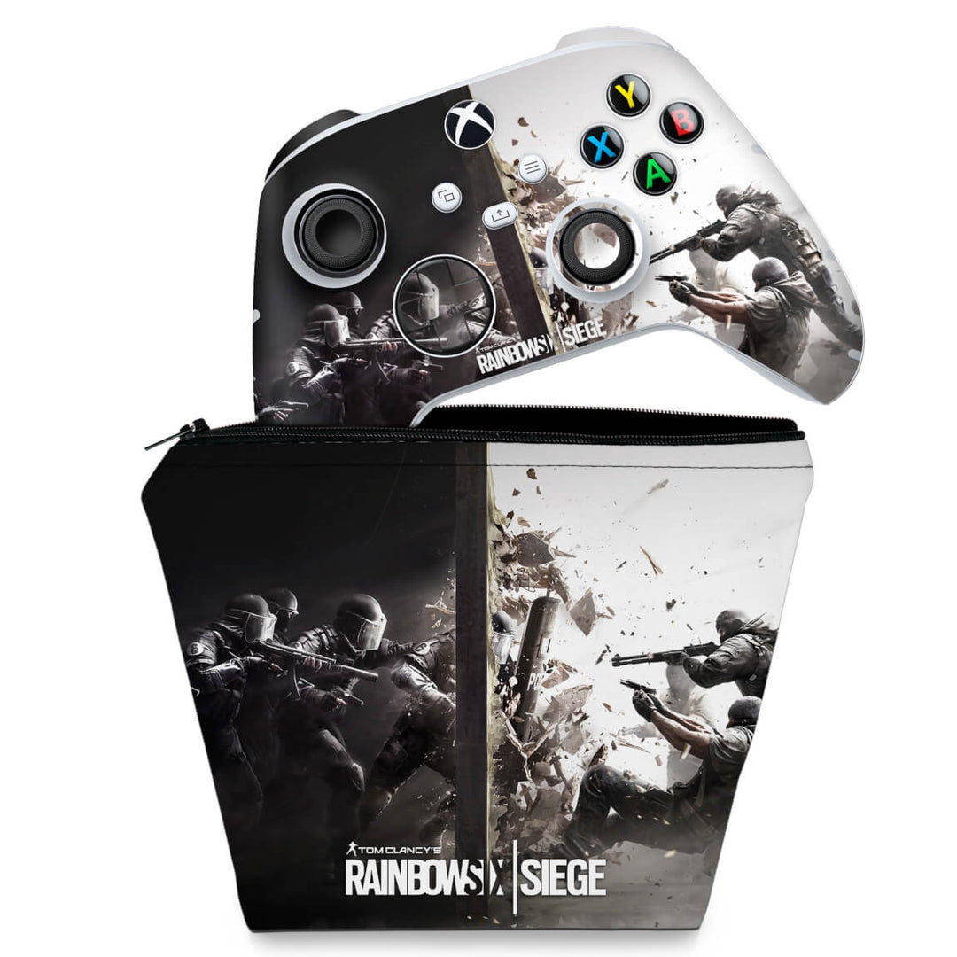 KIT Capa Case e Skin Anti-Rage Xbox Series S X Controle - Tom Clancy's Rainbow Six Siege - Pop Arte Skins