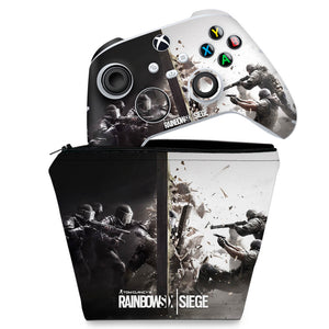 KIT Capa Case e Skin Anti-Rage Xbox Series S X Controle - Tom Clancy's Rainbow Six Siege - Pop Arte Skins