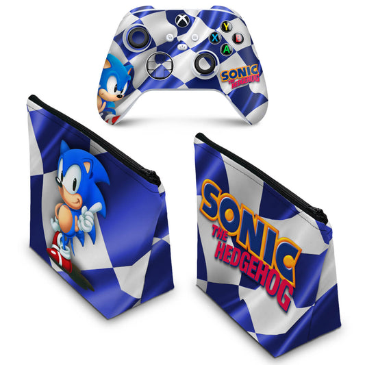 KIT Capa Case e Skin Anti-Rage Xbox Series S X Controle - Sonic