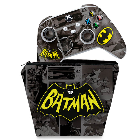 KIT Capa Case e Skin Anti-Rage Xbox Series S X Controle - Batman Comics
