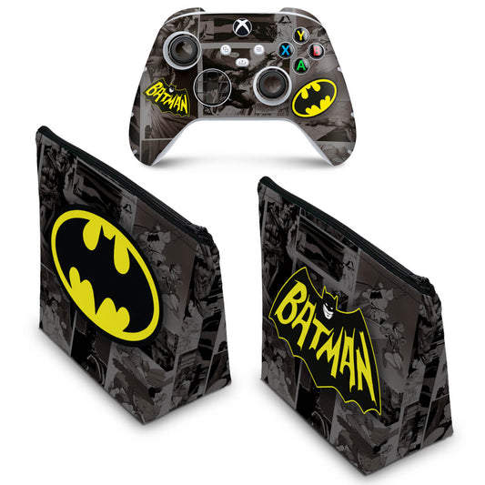 KIT Capa Case e Skin Anti-Rage Xbox Series S X Controle - Batman Comics