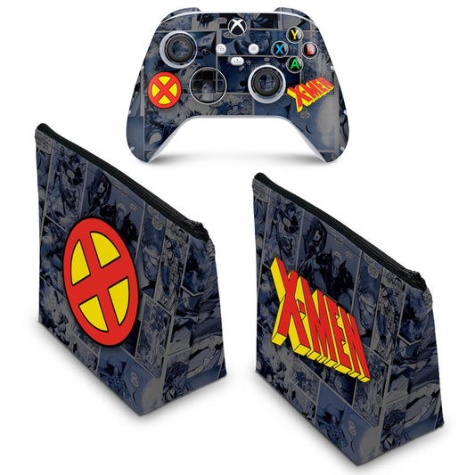 KIT Capa Case e Skin Anti-Rage Xbox Series S X Controle - X-Men Comics
