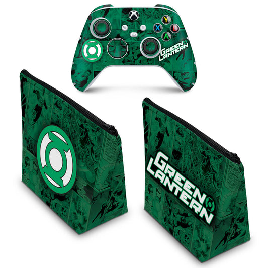 KIT Capa Case e Skin Anti-Rage Xbox Series S X Controle - Lanterna Verde Comics