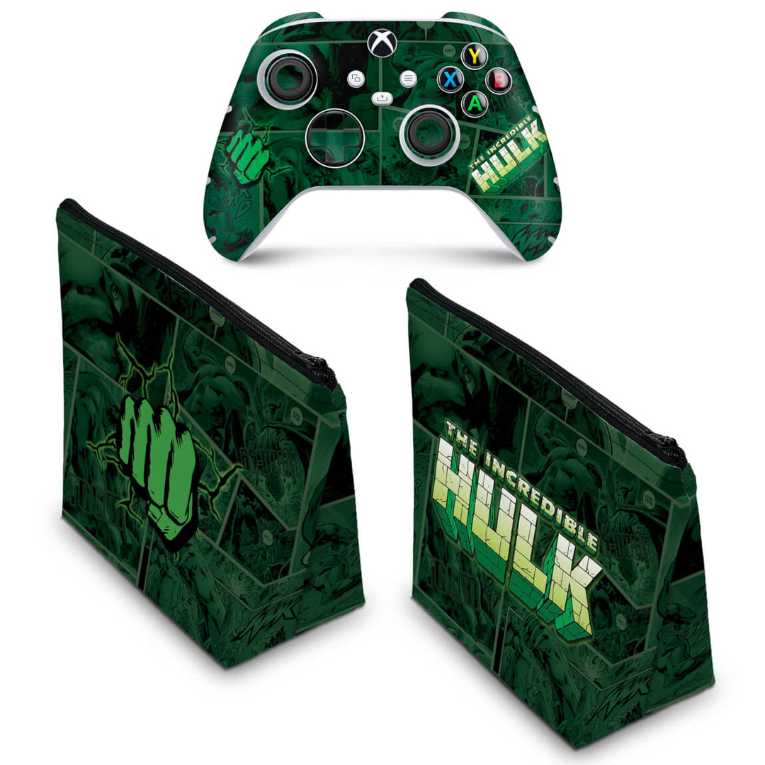 KIT Capa Case e Skin Anti-Rage Xbox Series S X Controle - Hulk Comics - Pop Arte Skins - foto 2