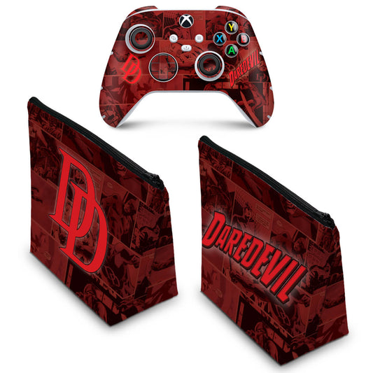 KIT Capa Case e Skin Anti-Rage Xbox Series S X Controle - Daredevil Demolidor Comics