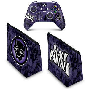 KIT Capa Case e Skin Anti-Rage Xbox Series S X Controle - Pantera Negra Comics - Pop Arte Skins - foto 2