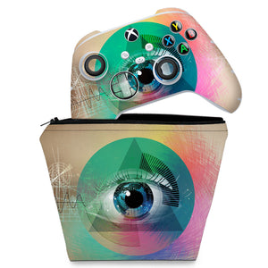 KIT Capa Case e Skin Anti-Rage Xbox Series S X Controle - Abstrato #89 - Pop Arte Skins