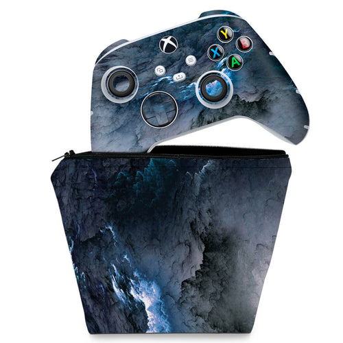 KIT Capa Case e Skin Anti-Rage Xbox Series S X Controle - Abstrato #91