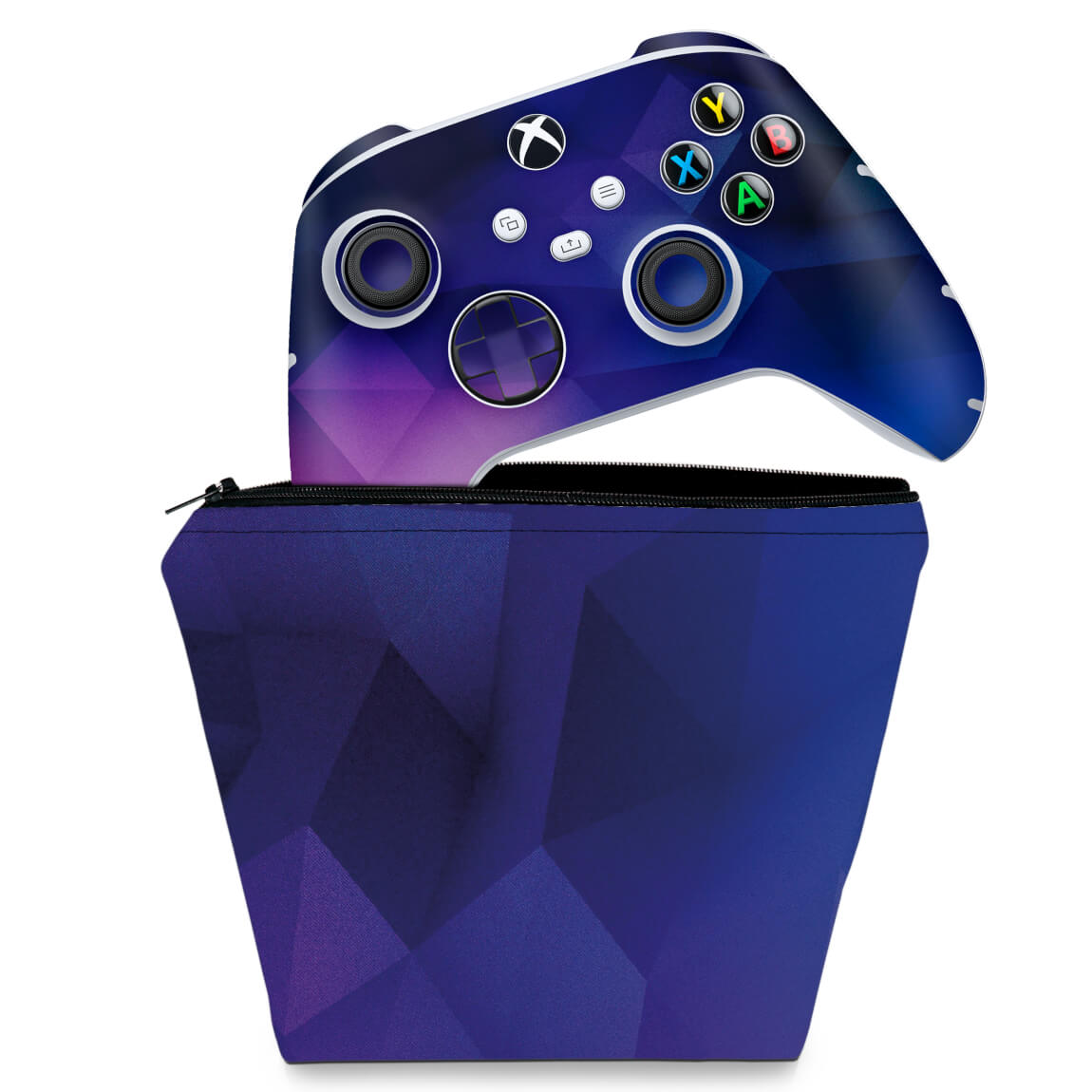 KIT Capa Case e Skin Anti-Rage Xbox Series S X Controle - Abstrato #92