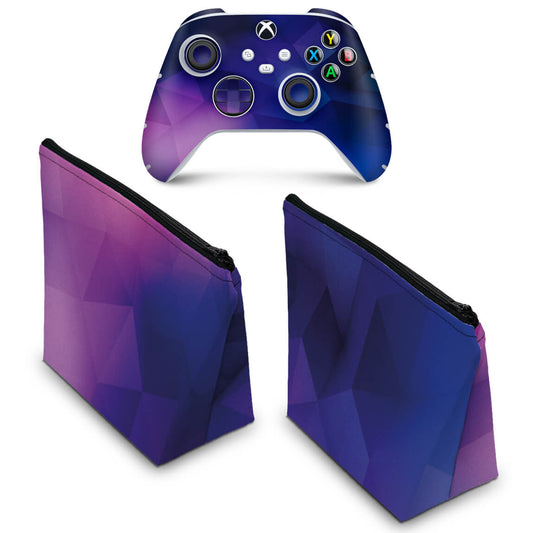 KIT Capa Case e Skin Anti-Rage Xbox Series S X Controle - Abstrato #92