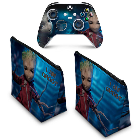 KIT Capa Case e Skin Anti-Rage Xbox Series S X Controle - Baby Groot