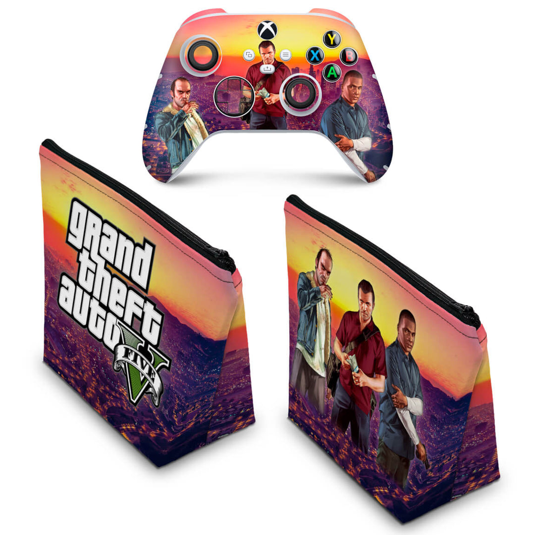 KIT Capa Case e Skin Anti-Rage Xbox Series S X Controle - GTA V - Pop Arte Skins - foto 2