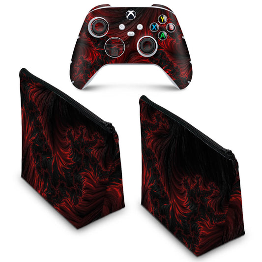 KIT Capa Case e Skin Anti-Rage Xbox Series S X Controle - Abstrato #96