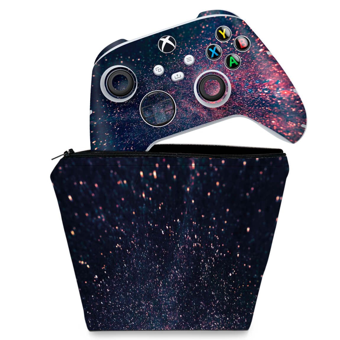 KIT Capa Case e Skin Anti-Rage Xbox Series S X Controle - Abstrato #97
