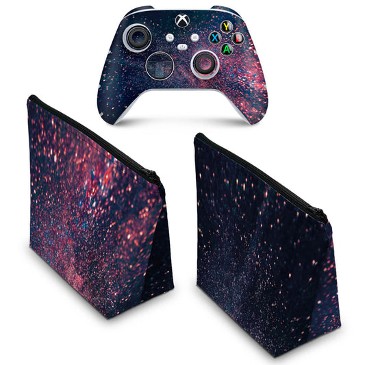 KIT Capa Case e Skin Anti-Rage Xbox Series S X Controle - Abstrato #97