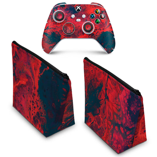 KIT Capa Case e Skin Anti-Rage Xbox Series S X Controle - Abstrato #98