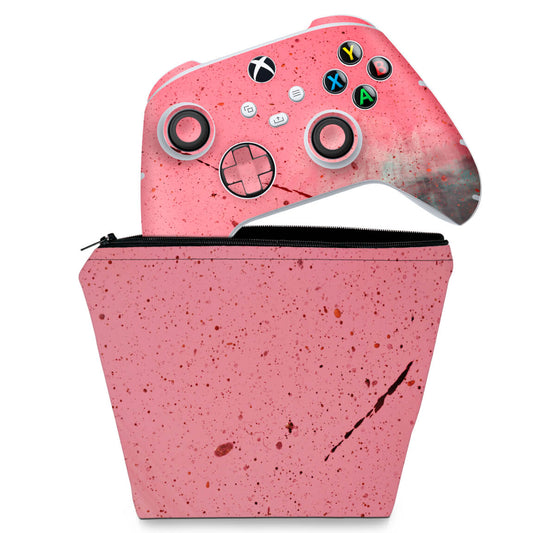 KIT Capa Case e Skin Anti-Rage Xbox Series S X Controle - Abstrato #99