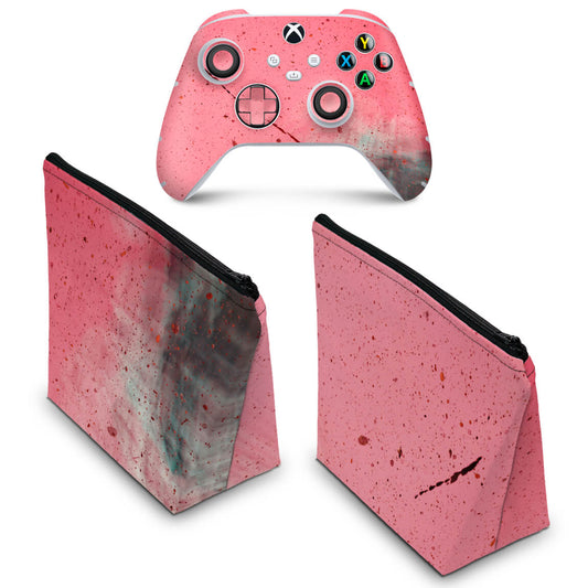 KIT Capa Case e Skin Anti-Rage Xbox Series S X Controle - Abstrato #99
