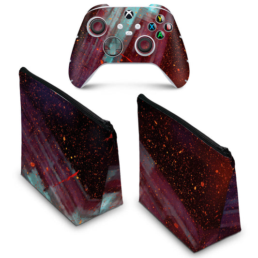 KIT Capa Case e Skin Anti-Rage Xbox Series S X Controle - Abstrato #100
