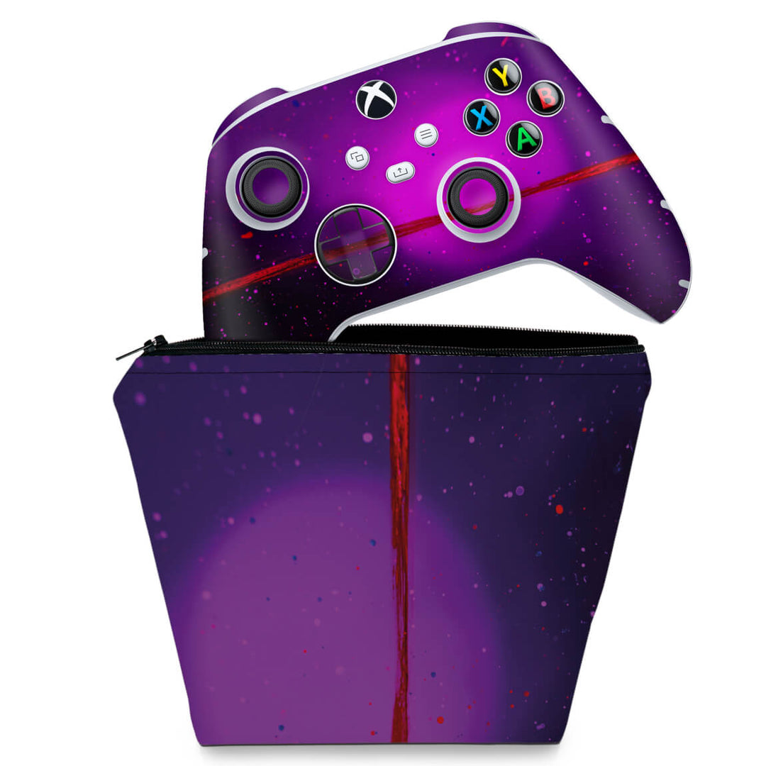 KIT Capa Case e Skin Anti-Rage Xbox Series S X Controle - Abstrato #102 - Pop Arte Skins