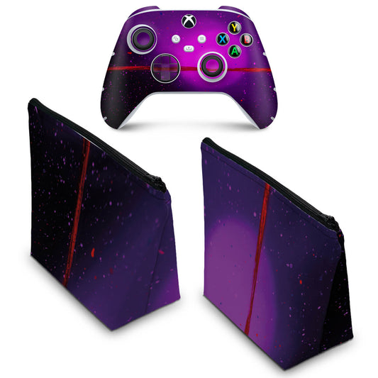 KIT Capa Case e Skin Anti-Rage Xbox Series S X Controle - Abstrato #102