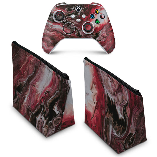 KIT Capa Case e Skin Anti-Rage Xbox Series S X Controle - Abstrato #104