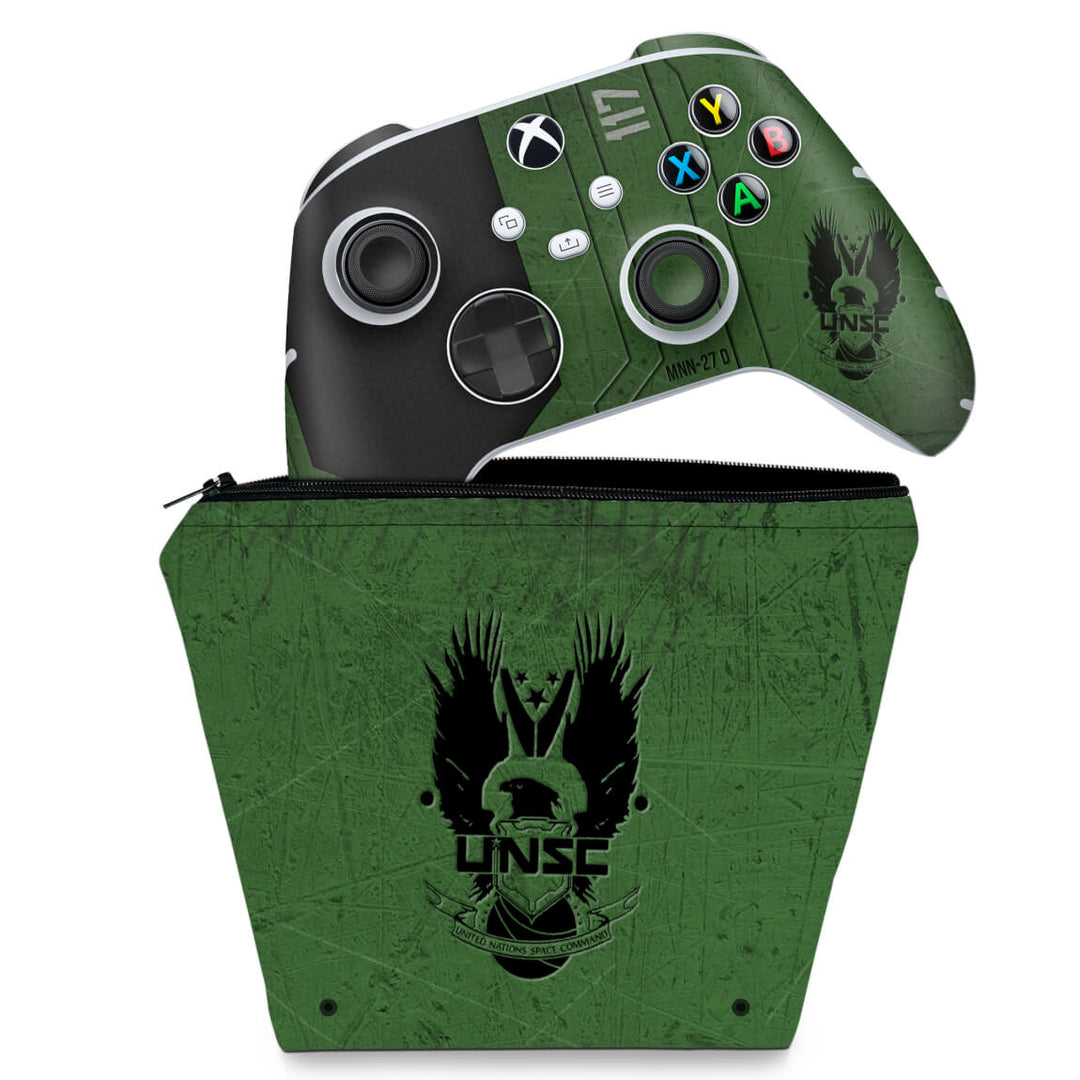 KIT Capa Case e Skin Anti-Rage Xbox Series S X Controle - Halo Infinite
