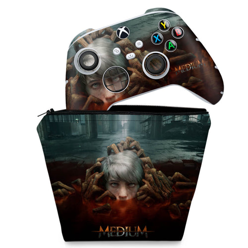 KIT Capa Case e Skin Anti-Rage Xbox Series S X Controle - The Medium