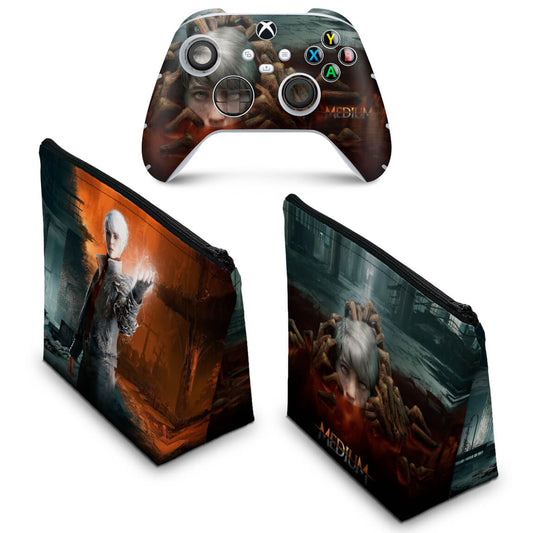 KIT Capa Case e Skin Anti-Rage Xbox Series S X Controle - The Medium