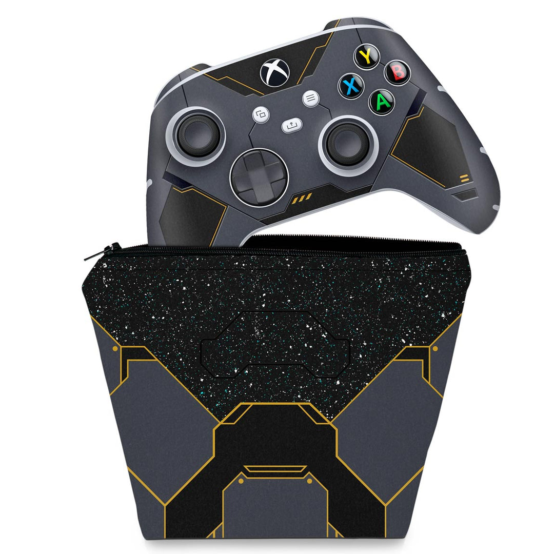 KIT Capa Case e Skin Anti-Rage Xbox Series S X Controle - Halo Infinite Bundle - Pop Arte Skins