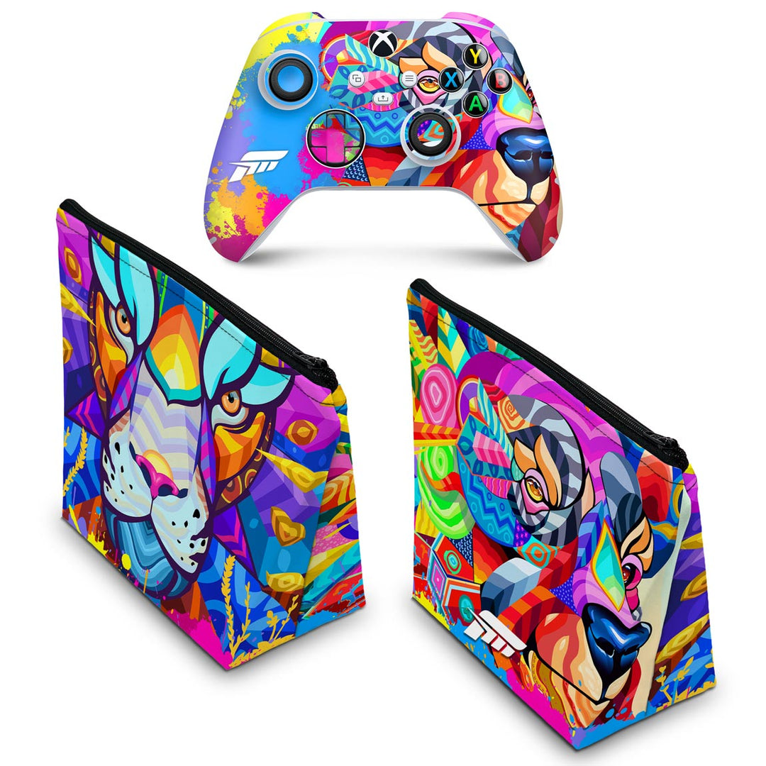 KIT Capa Case e Skin Anti-Rage Xbox Series S X Controle - Forza Horizon 5 - Pop Arte Skins - foto 2