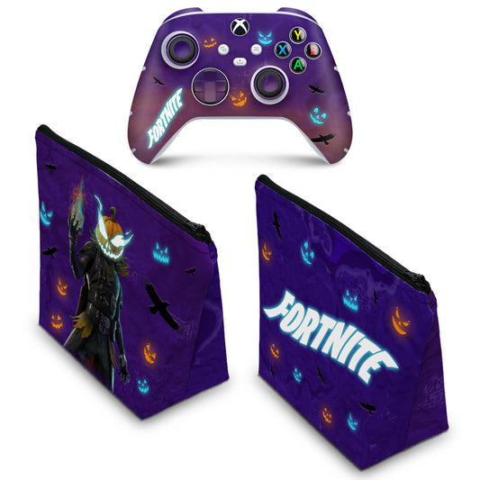 KIT Capa Case e Skin Anti-Rage Xbox Series S X Controle - Fortnite