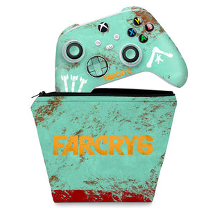 KIT Capa Case e Skin Anti-Rage Xbox Series S X Controle - Far Cry 6 - Pop Arte Skins