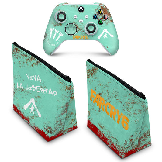 KIT Capa Case e Skin Anti-Rage Xbox Series S X Controle - Far Cry 6