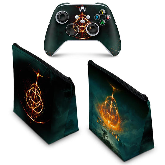 KIT Capa Case e Skin Anti-Rage Xbox Series S X Controle - Elden Ring