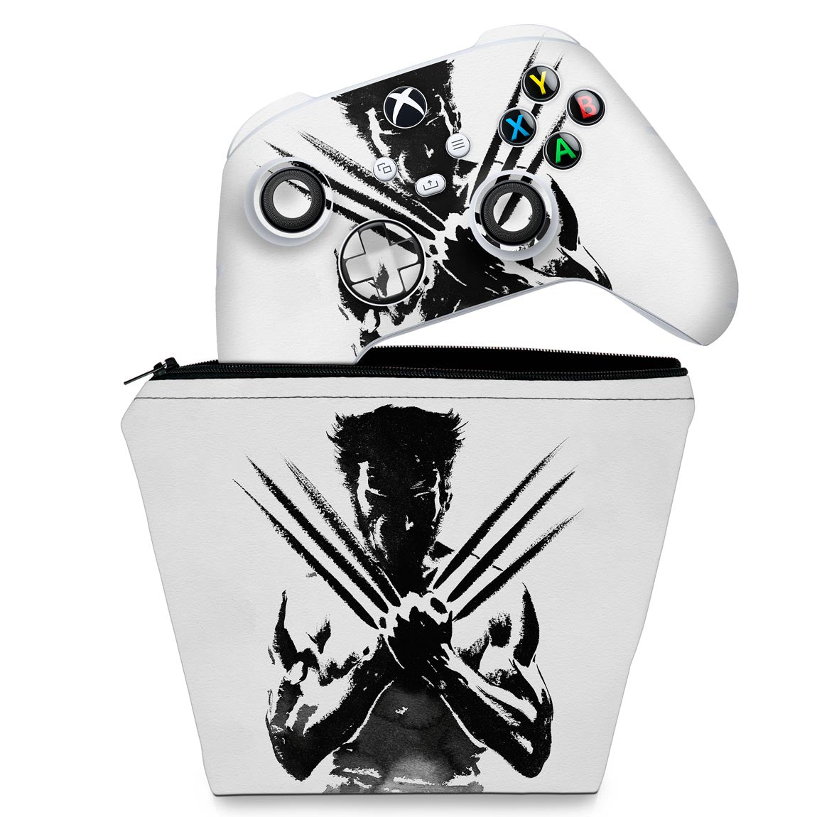 KIT Capa Case e Skin Anti-Rage Xbox Series S X Controle - Wolverine X-men
