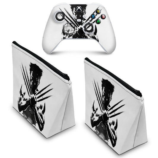 KIT Capa Case e Skin Anti-Rage Xbox Series S X Controle - Wolverine X-men