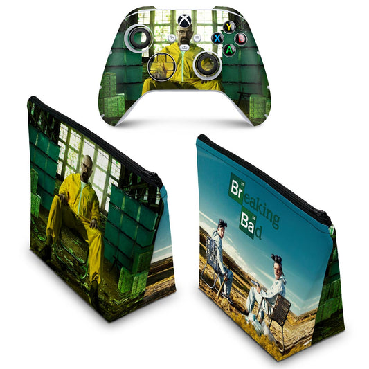 KIT Capa Case e Skin Anti-Rage Xbox Series S X Controle - Breaking Bad