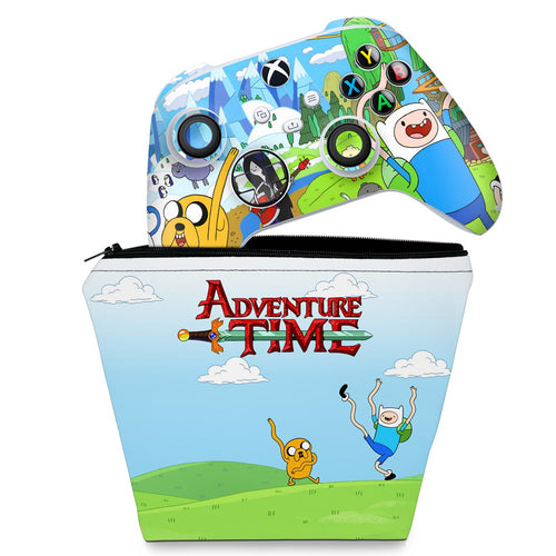 KIT Capa Case e Skin Anti-Rage Xbox Series S X Controle - Hora de Aventura