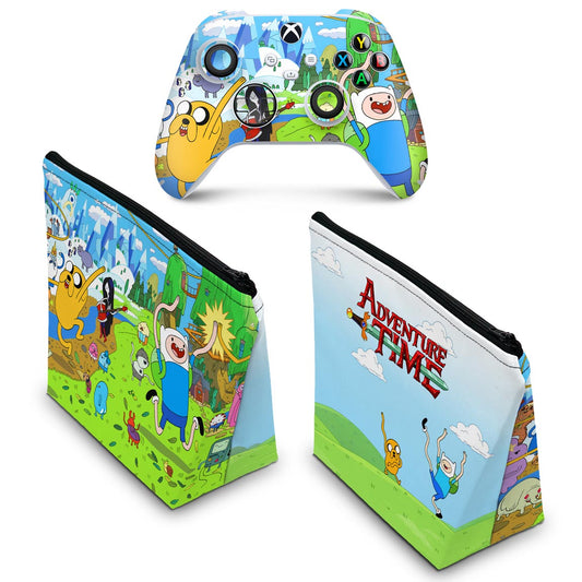 KIT Capa Case e Skin Anti-Rage Xbox Series S X Controle - Hora de Aventura