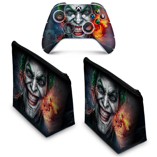 KIT Capa Case e Skin Anti-Rage Xbox Series S X Controle - Coringa Joker