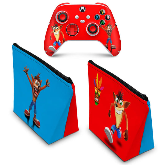 KIT Capa Case e Skin Anti-Rage Xbox Series S X Controle - Crash Bandicoot